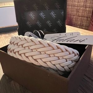 Falari White Leather Belt 34-36